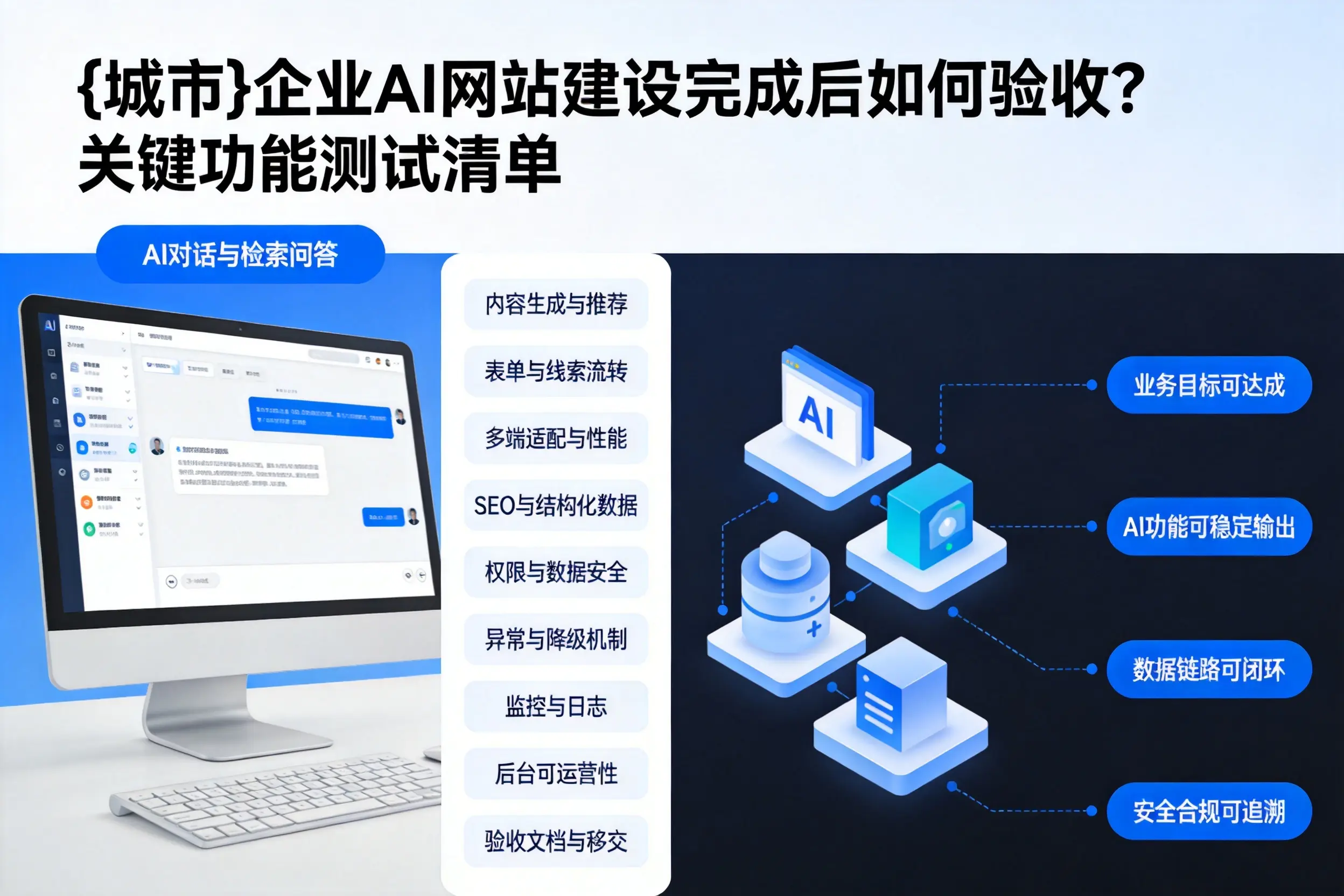 庆阳企业AI网站建设完成后如何验收？关键功能测试清单