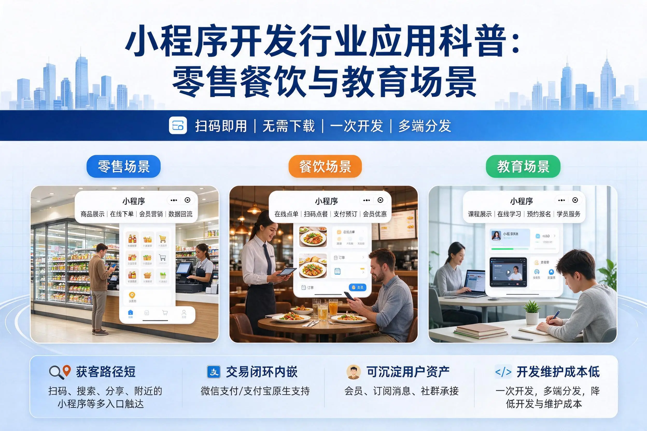 庆阳小程序开发行业应用科普:零售餐饮与教育场景