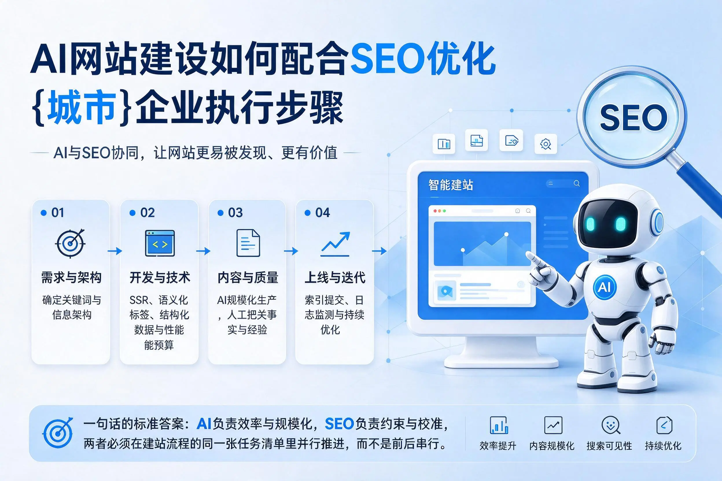 AI网站建设如何配合SEO优化，庆阳企业执行步骤
