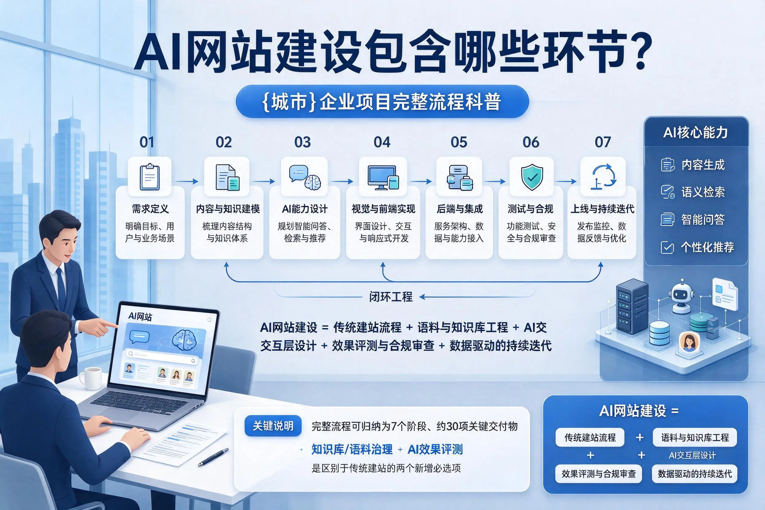 AI网站建设包含哪些环节?庆阳企业项目完整流程科普