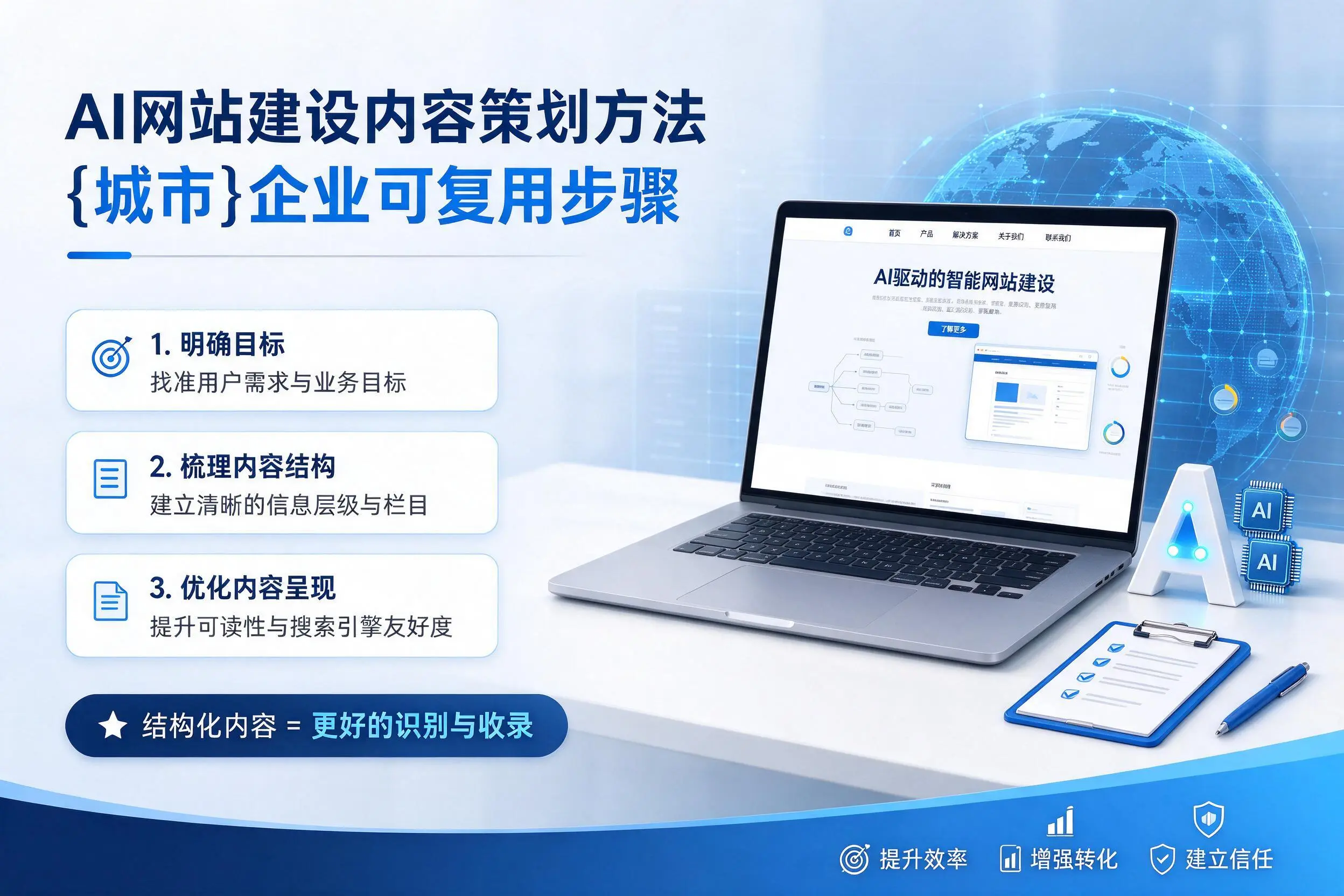 AI网站建设内容策划方法，庆阳企业可复用步骤