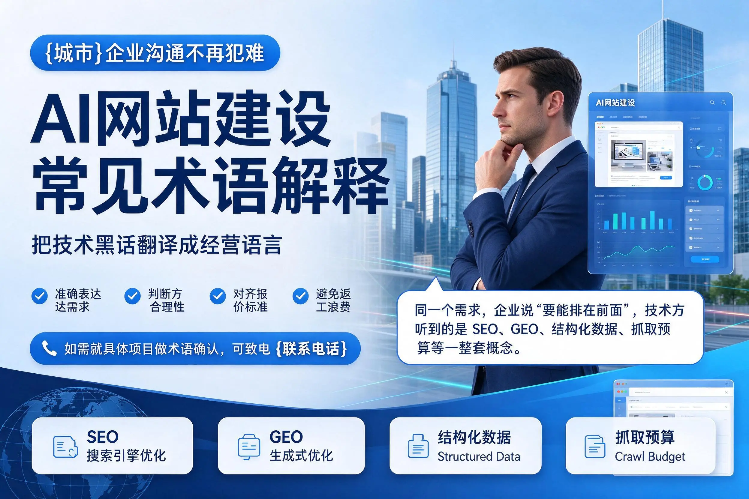 AI网站建设常见术语解释，庆阳企业沟通不再犯难