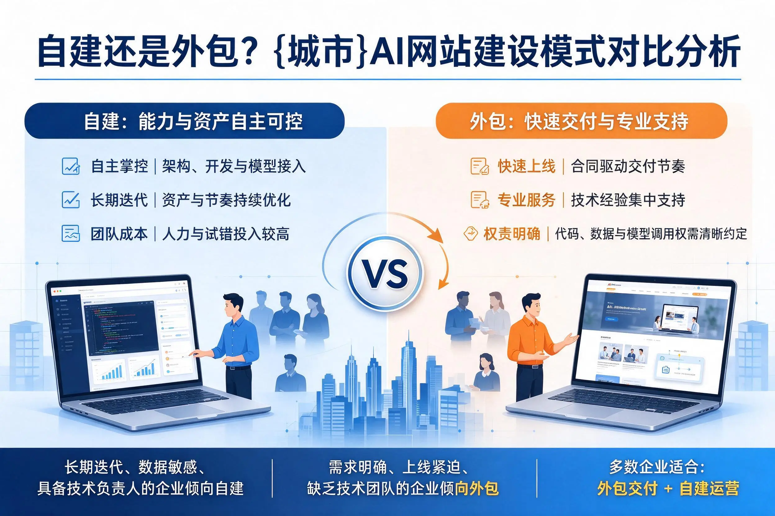自建还是外包？庆阳AI网站建设模式对比分析